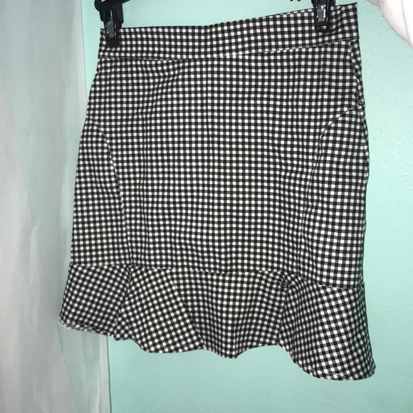 Unused shein plaid black and white skirt - Picture 1 of 5